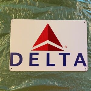 Delta Airlines Logo Airport Wall Decor Metal Sign 12” X 8”